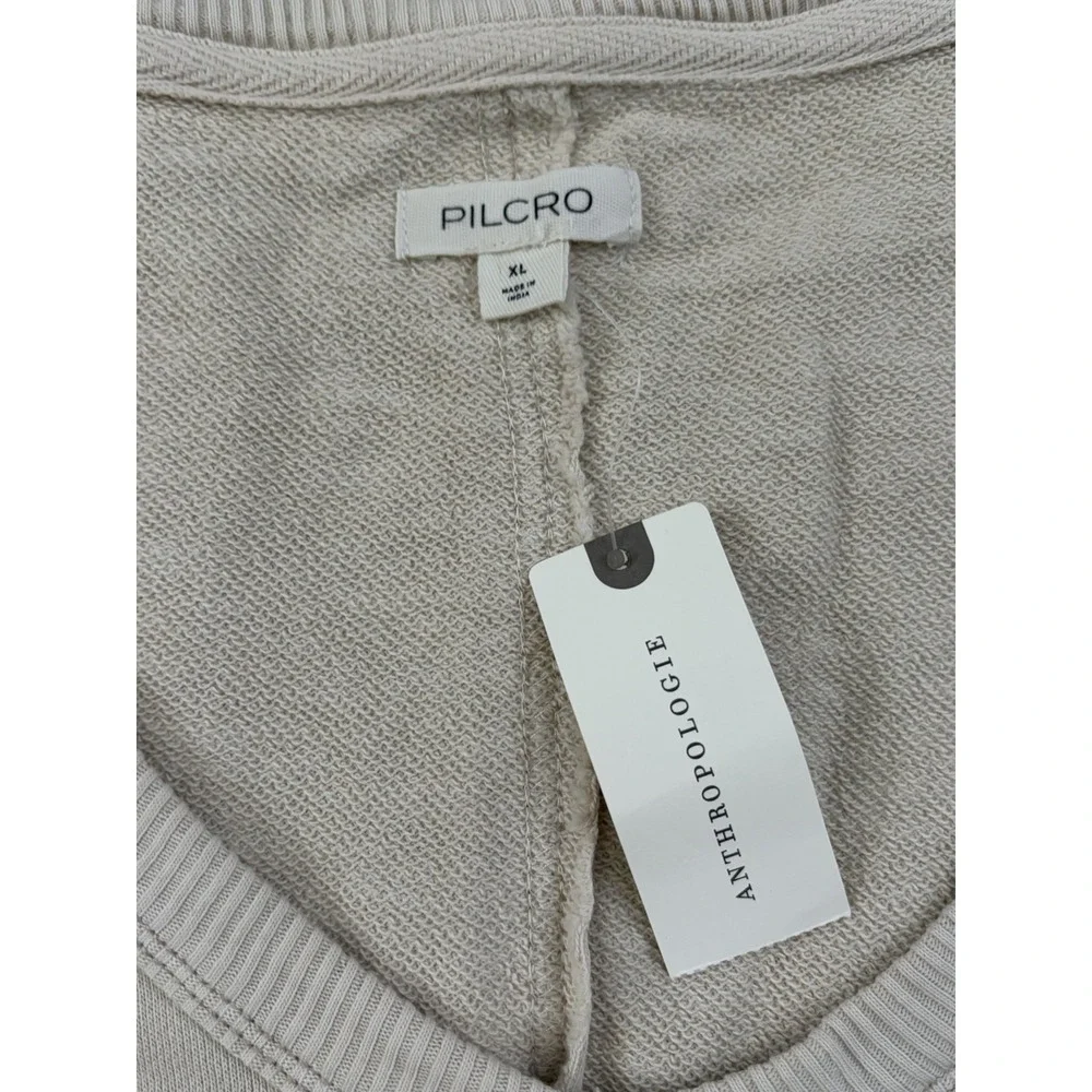 Anthropologie Pilcro Sweatshirt Long Sleeve Oversized Beige Crème XL NWT Boho - Picture 3 of 9
